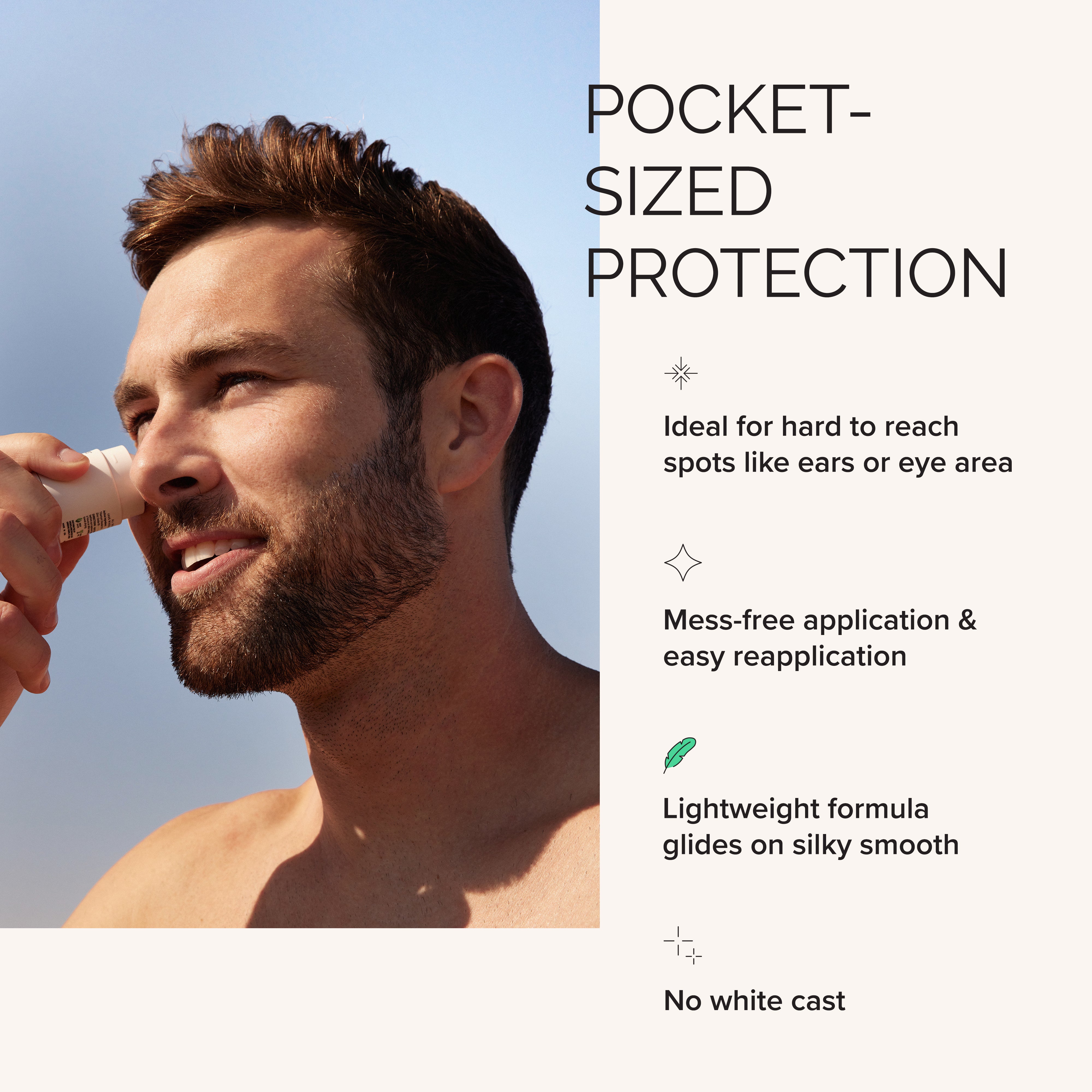 Man applying sunscreen to his face