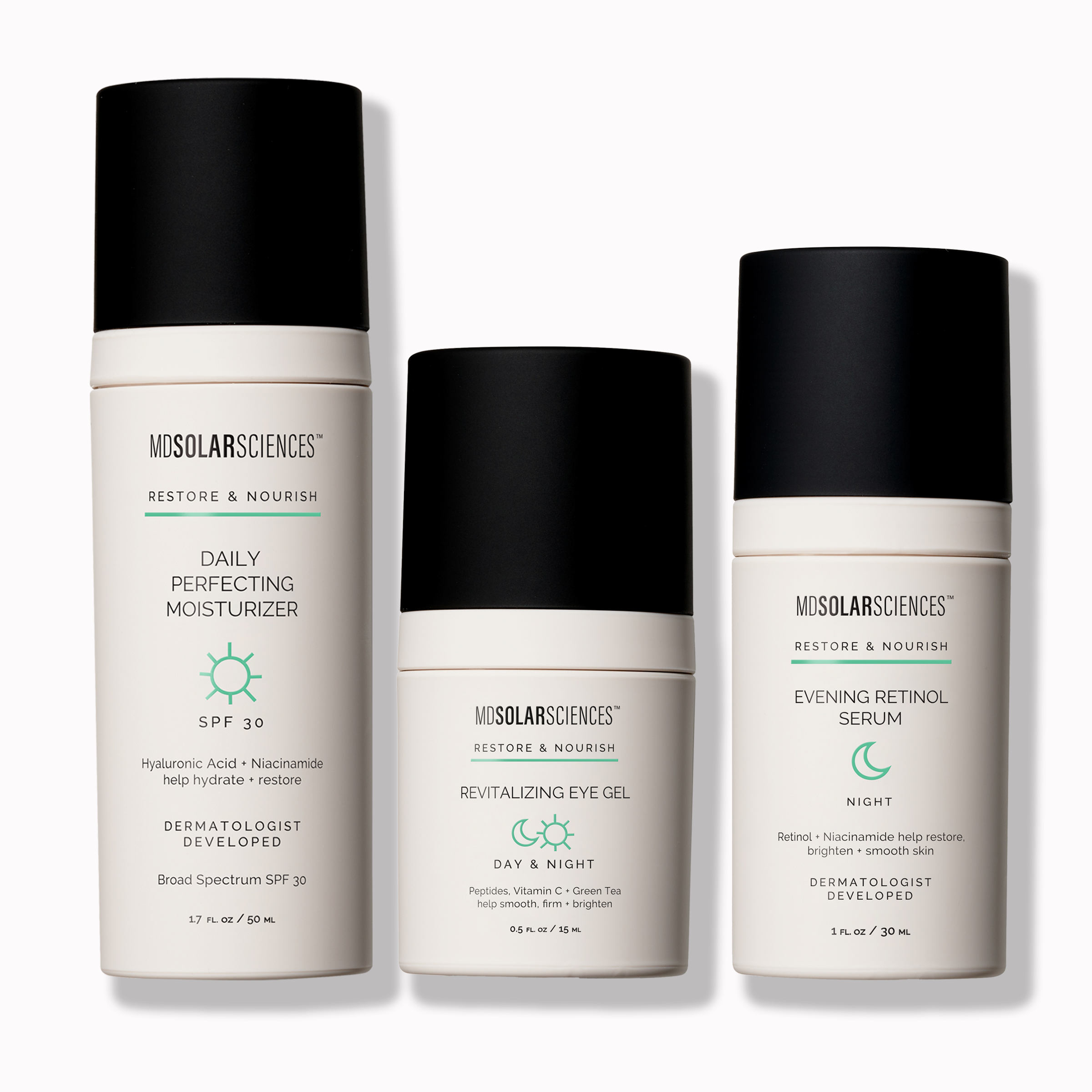Three skincare products from MD SOLAR SCIENCES