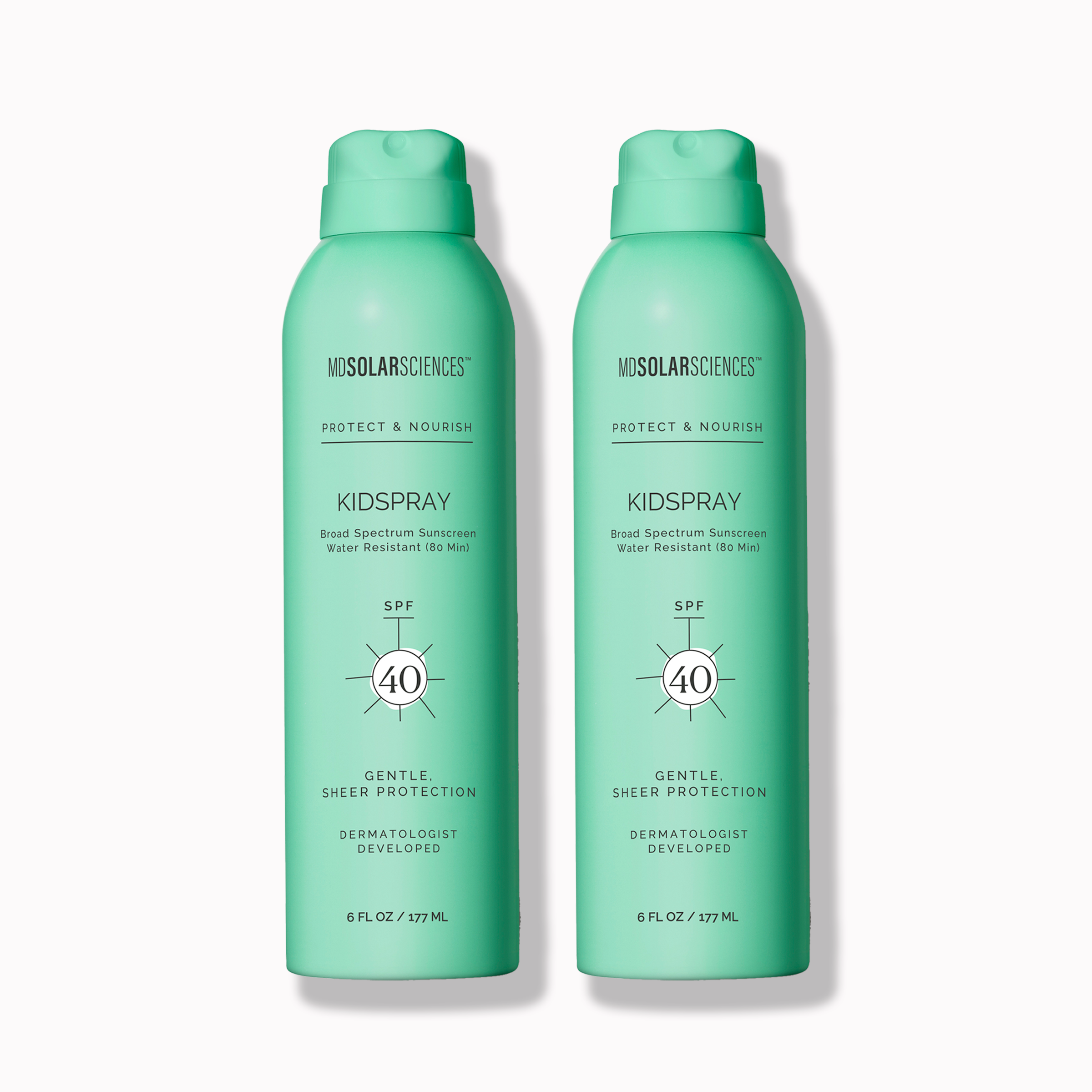 Two bottles of Mdsolar Sciences Kidspray