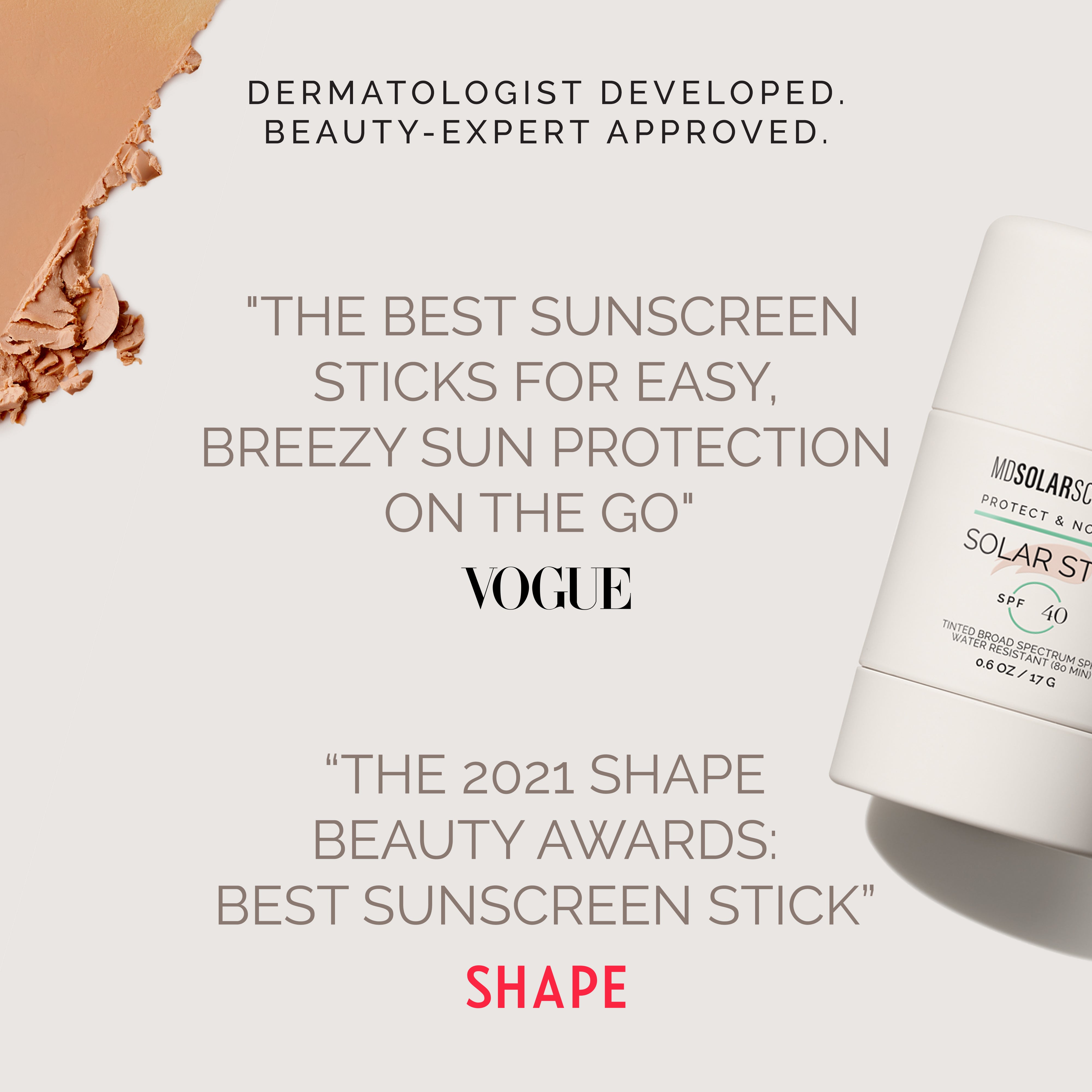 Tinted Solar Stick SPF 40: Tinted Mineral Sunscreen Stick