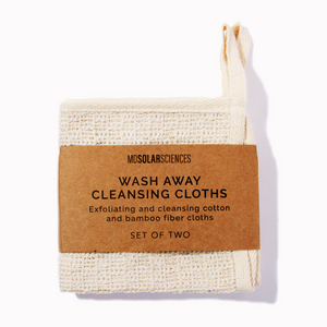 Set of two washcloth set with brown label